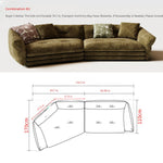 Minimalist French Cream Chenille Fabric Sectional Sofa for Living Room mxza-0207-48