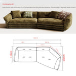 Minimalist French Cream Chenille Fabric Sectional Sofa for Living Room mxza-0207-48