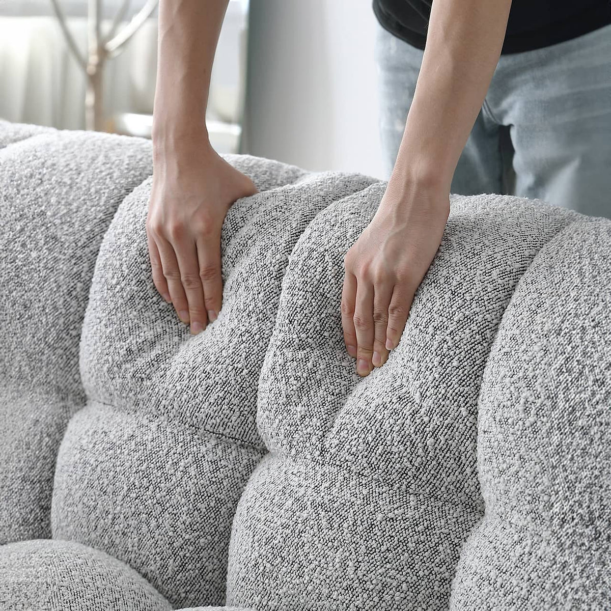 Light Gray Pine Sofa - Modern, Comfortable & Stylish Seating for Your Home my-344