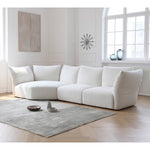 Luxurious White Pine Chenille Sofa with Plush Down Cushioning my-352