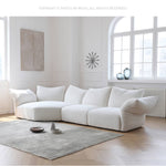 Luxurious White Pine Chenille Sofa with Plush Down Cushioning my-352
