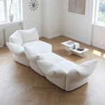Luxurious White Pine Chenille Sofa with Plush Down Cushioning my-352