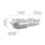 Luxurious White Pine Chenille Sofa with Plush Down Cushioning my-352