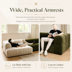 Modern Green and White Fabric Sofa, Cream Style 3-Seater Color-Block Couch for Living Room my-354