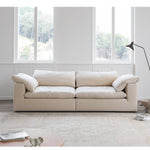 Luxury Cotton-Ramie White Sofa with Down & Silk Floss Cushions - Available in Brown, Dark Blue, and Black my-357