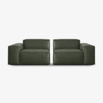 Luxurious Dark Green Pine Leather Sofa with Plush Down Cushions my-368