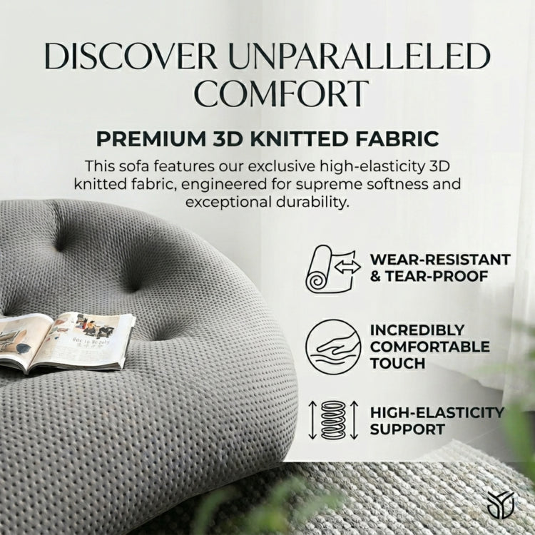 Modern Gray Shell-Inspired Sofa, Italian Minimalist Irregular Couch for Living Room my-370