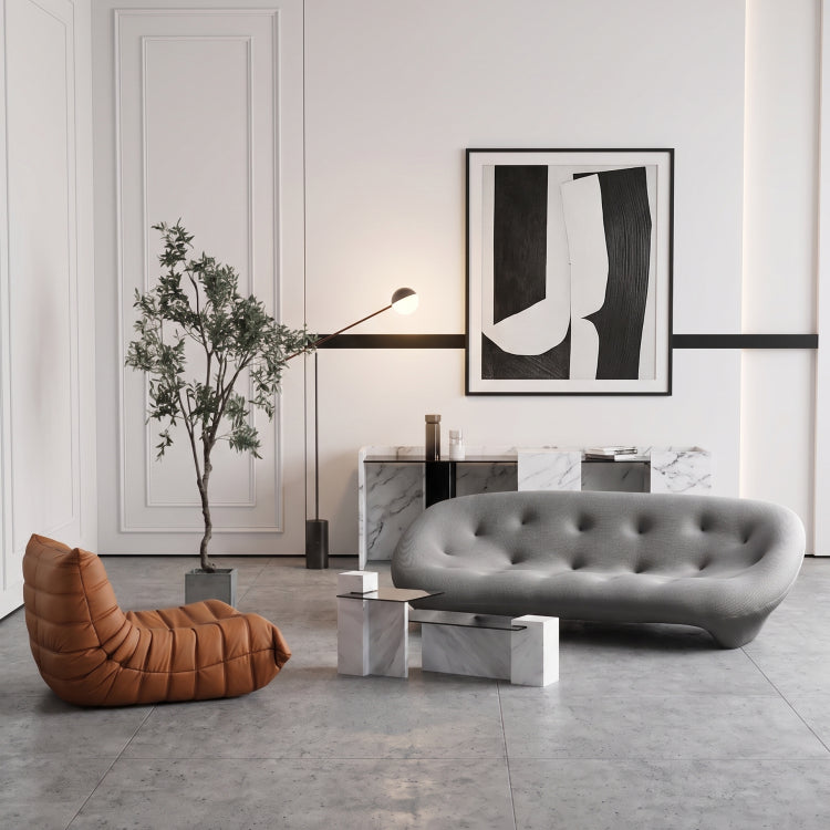 Modern Gray Shell-Inspired Sofa, Italian Minimalist Irregular Couch for Living Room my-370