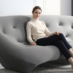 Modern Gray Shell-Inspired Sofa, Italian Minimalist Irregular Couch for Living Room my-370