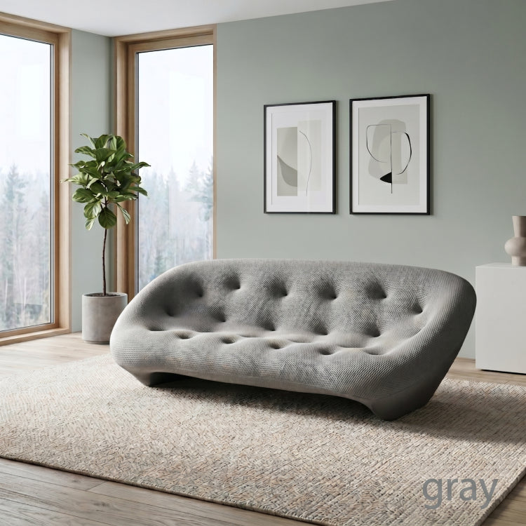 Modern Gray Shell-Inspired Sofa, Italian Minimalist Irregular Couch for Living Room my-370