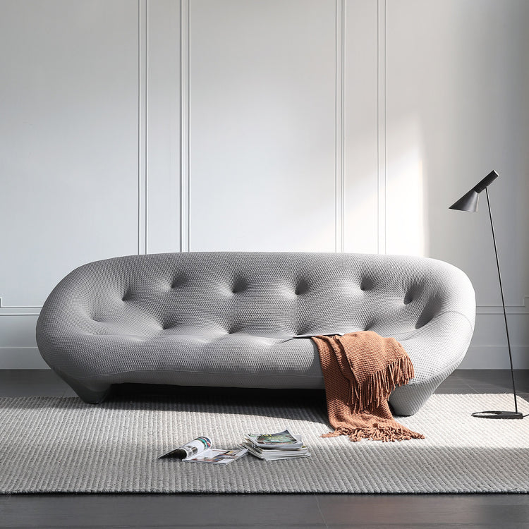 Modern Gray Shell-Inspired Sofa, Italian Minimalist Irregular Couch for Living Room my-370