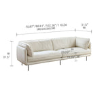 Luxurious Off-White Sofa with Pine Wood Frame and Scratch-Resistant Fabric my-371