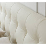 Stylish Bed Frame with Light Brown Pine and Leather Finish my-376