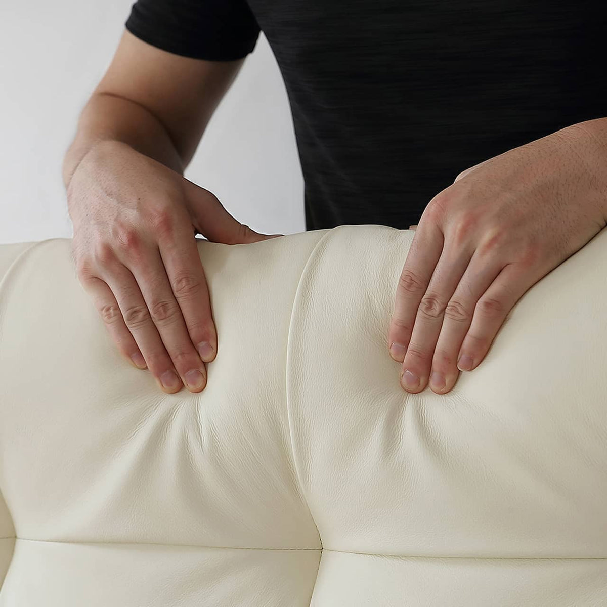 Stylish Bed Frame with Light Brown Pine and Leather Finish my-376