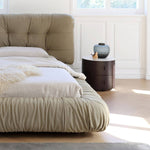 Luxurious Gray Pine Suede Down Bed for Ultimate Comfortmy-377