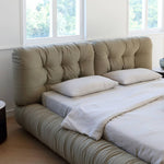 Luxurious Gray Pine Suede Down Bed for Ultimate Comfortmy-377