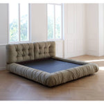 Luxurious Gray Pine Suede Down Bed for Ultimate Comfortmy-377