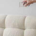 Luxurious White Pine Bed with Faux Lambswool and Silk Floss Comfort my-378