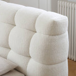 Luxurious White Pine Bed with Faux Lambswool and Silk Floss Comfort my-378