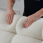 Luxurious White Pine Bed with Faux Lambswool and Silk Floss Comfort my-378