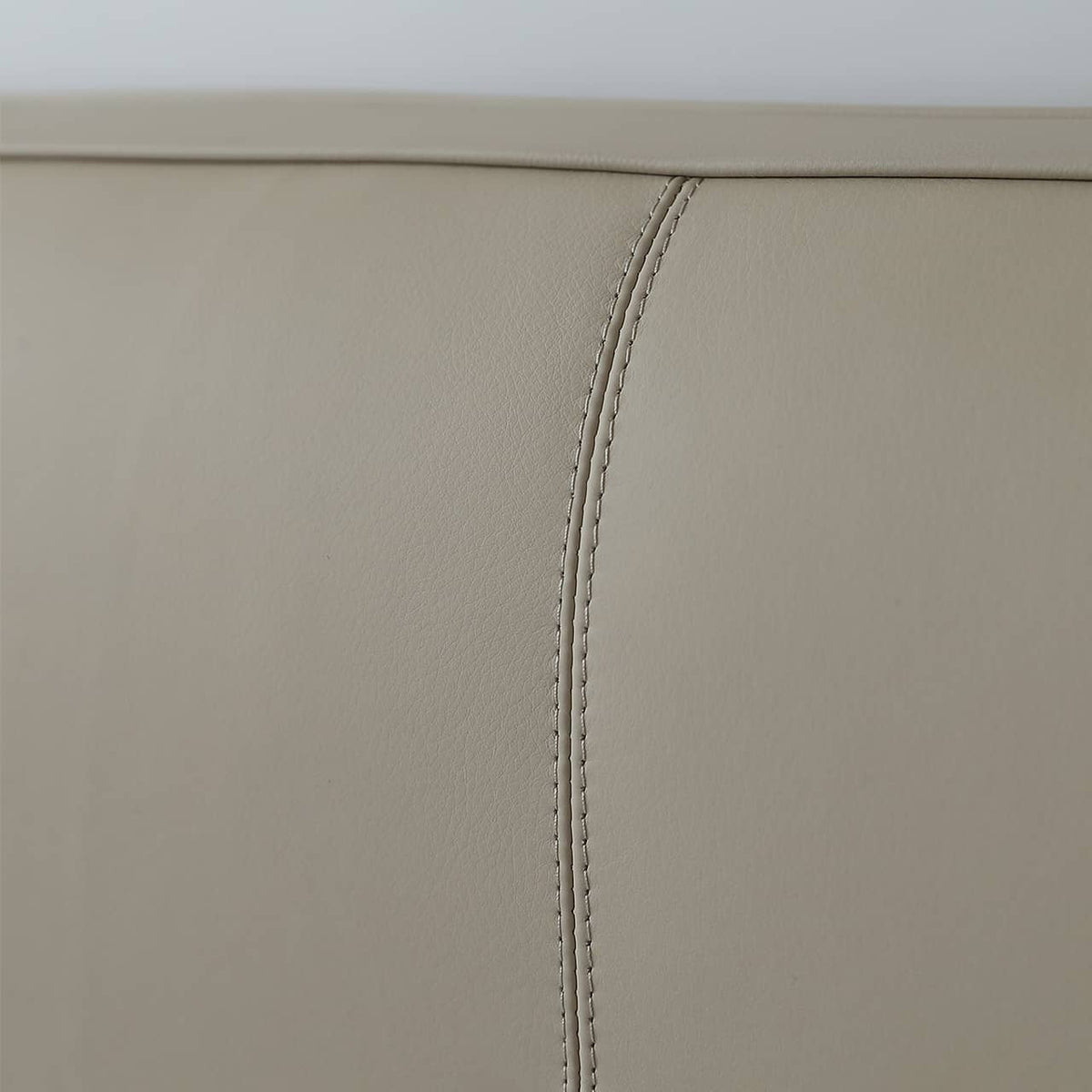 Luxurious Gray Pine Bed with Leather Upholstery and Silky Floss Finish my-379