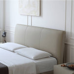 Luxurious Gray Pine Bed with Leather Upholstery and Silky Floss Finish my-379