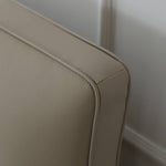 Luxurious Gray Pine Bed with Leather Upholstery and Silky Floss Finish my-379