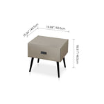 Luxurious Gray Pine Bed with Leather Upholstery and Silky Floss Finish my-379