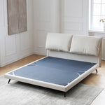 Luxurious Off-White Pine Bed with Premium Leather and Down Upholstery my-380