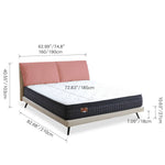 Luxurious Off-White Pine Bed with Premium Leather and Down Upholstery my-380