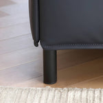 Luxurious Black Pine Bed with Leather Upholstery and Silk Floss Comfort my-381