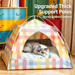 Woven Cat & Dog Bed | Semi-Enclosed Pet House with Cooling Mat, Summer & 4-Season Usep-00646