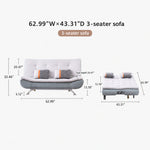 Sleek Foldable Fabric Sofa Bed, 2-Seater Convertible Sleeper Couch for Small Spaces & Livingroom qm-10