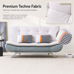Sleek Foldable Fabric Sofa Bed, 2-Seater Convertible Sleeper Couch for Small Spaces & Livingroom qm-10
