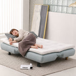 Sleek Foldable Fabric Sofa Bed, 2-Seater Convertible Sleeper Couch for Small Spaces & Livingroom qm-10