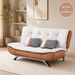 Sleek Foldable Fabric Sofa Bed, 2-Seater Convertible Sleeper Couch for Small Spaces & Livingroom qm-10
