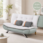 Sleek Foldable Fabric Sofa Bed, 2-Seater Convertible Sleeper Couch for Small Spaces & Livingroom qm-10