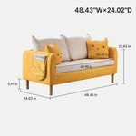 Modern Yellow Fabric Sofa Set, Cute Cat Ear-Shaped 2/3-Seater Couch for Living Room qm-12
