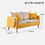 Modern Yellow Fabric Sofa Set, Cute Cat Ear-Shaped 2/3-Seater Couch for Living Room qm-12