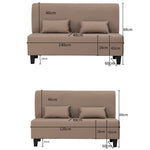 Modern Techno Fabric Sofa in Dark Blue, Light Gray, Khaki, and Orange with Wood Accents - Durable Nylon Upholstery qm-14