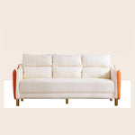 Stylish Techno Fabric Sofa - Available in Orange, Off White, Khaki, Black, Light Gray, and Dark Blue with Wood Accents qm-16