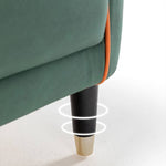 Luxury Dark Blue Sofa with Light Gray Accents and Wooden Touch - Perfect Blend of Techno Fabric and Style qm-2