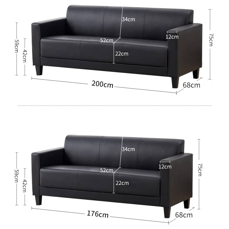 Luxurious PU Leather Sofa - Versatile Colors: Black, Light Brown, Off White, Wine Red, and Orange qm-4