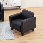 Luxurious PU Leather Sofa - Versatile Colors: Black, Light Brown, Off White, Wine Red, and Orange qm-4