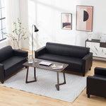 Luxurious PU Leather Sofa - Versatile Colors: Black, Light Brown, Off White, Wine Red, and Orange qm-4