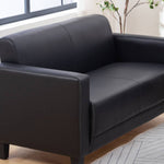 Luxurious PU Leather Sofa - Versatile Colors: Black, Light Brown, Off White, Wine Red, and Orange qm-4