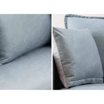 Stylish Mint Green & Dark Blue Sofa with Techno Fabric for Modern Living Rooms qm-5