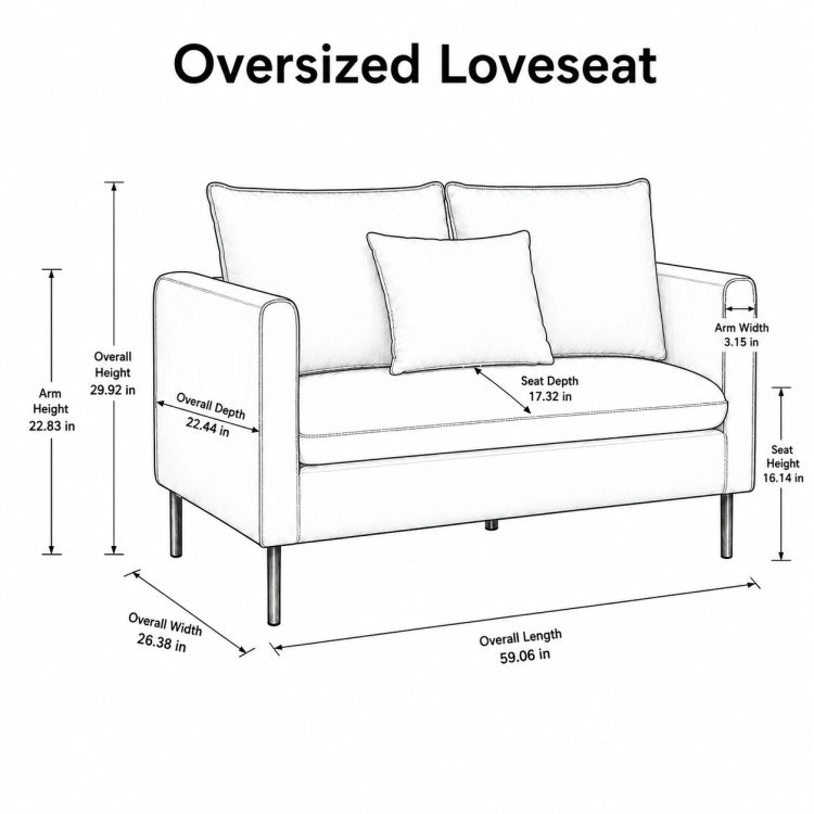 Nordic Tech Fabric Sofa, Colorful 2/3-Seater Couch for Small Living Room qm-5