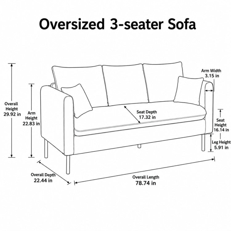 Nordic Tech Fabric Sofa, Colorful 2/3-Seater Couch for Small Living Room qm-5