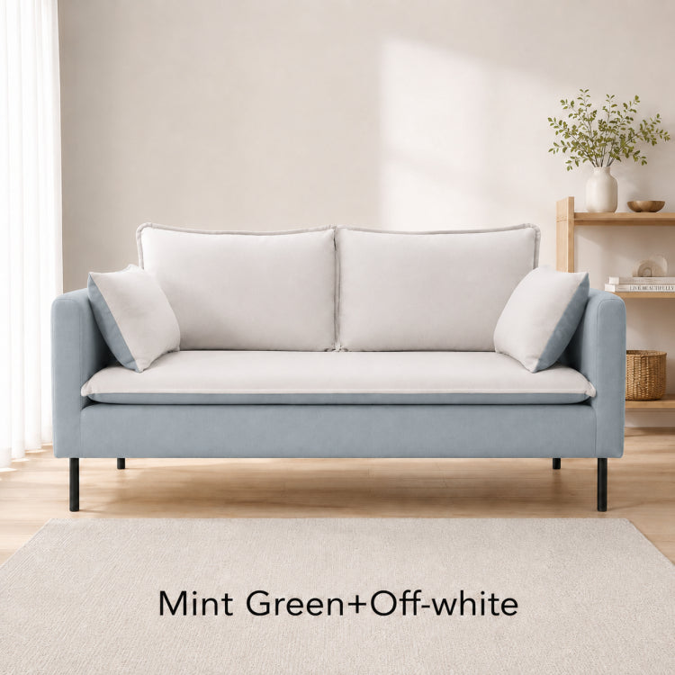 Nordic Tech Fabric Sofa, Colorful 2/3-Seater Couch for Small Living Room qm-5